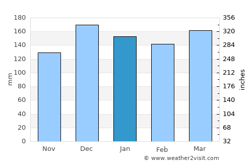 Amahai average rain in January