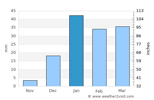Amānzī average rain in January