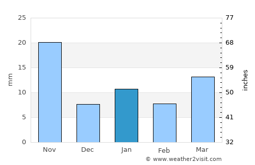 Amaxac de Guerrero average rain in January
