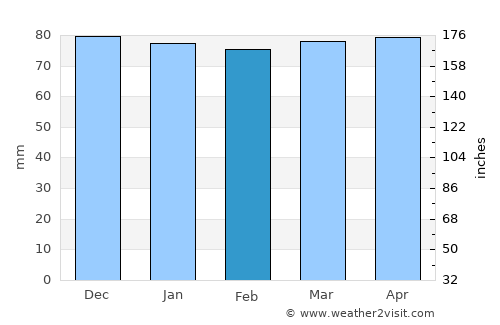 Ambar average rain in February