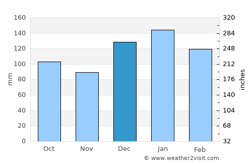 Ambon average rain in December