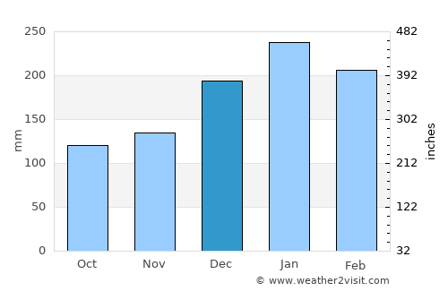 Americana average rain in December