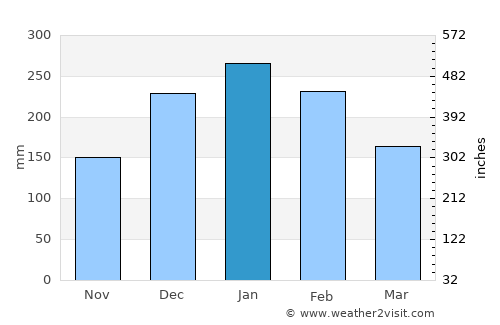 Amparo average rain in January