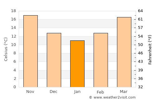 Anahuac average temperature in January