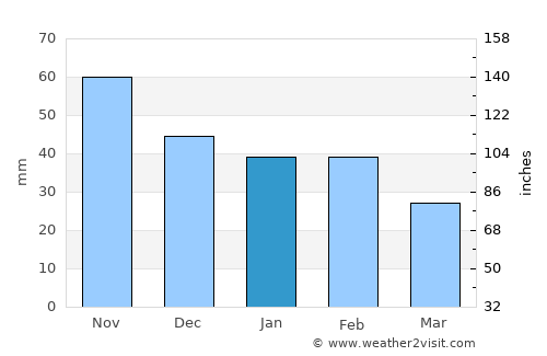 Andros Town average rain in January