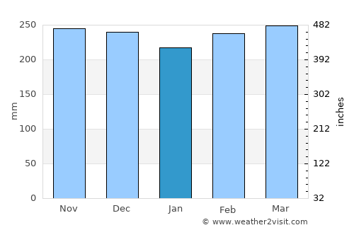 Angoram average rain in January
