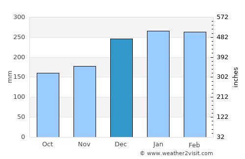 Anori average rain in December