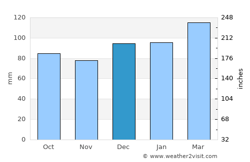 Apalachicola average rain in December