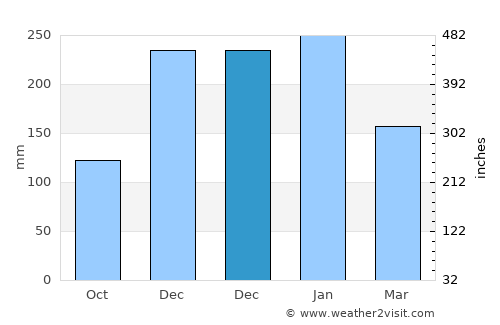 Aparecida do Taboado average rain in December