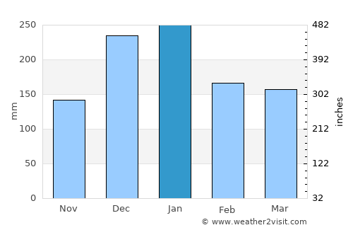 Aparecida do Taboado average rain in January