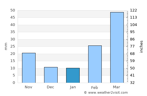Ar Raḑā‘ī average rain in January