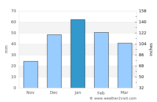 Arad average rain in January