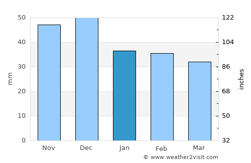 Arad average rain in January
