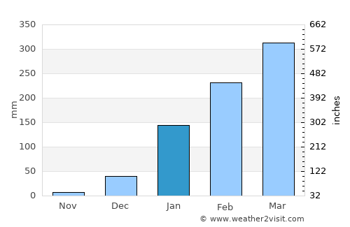 Araioses average rain in January