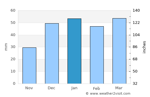 Arāk average rain in January