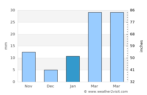 Arāmbāgh average rain in January