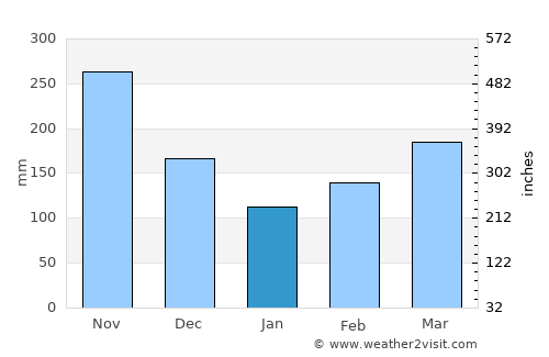 Aranzazu average rain in January