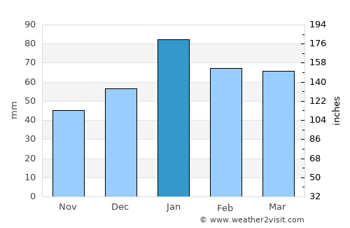 Arauco average rain in January