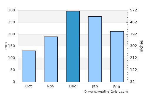 Areal average rain in December