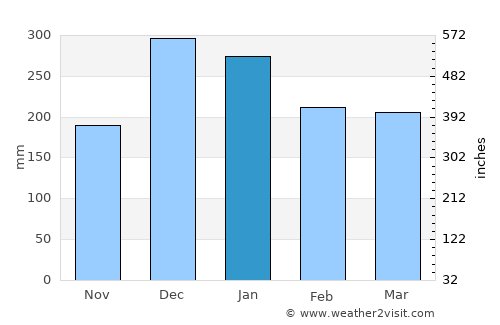 Areal average rain in January