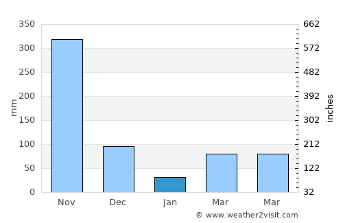 Arenal average rain in January