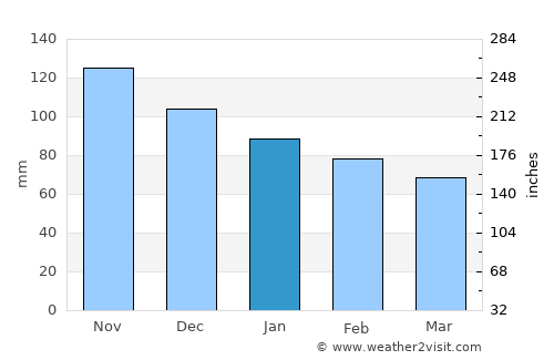 Ariccia average rain in January