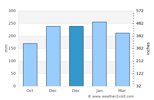 Arujá average rain in December