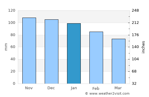 Arzon average rain in January