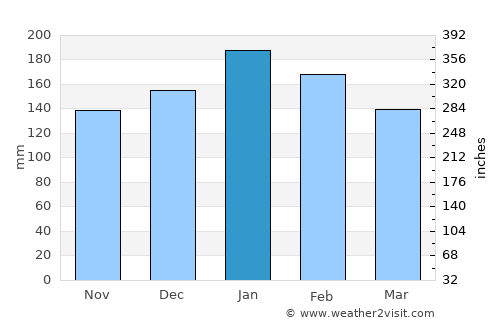Ascensión average rain in January