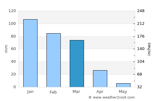 Aţ Ţayyibah average rain in March