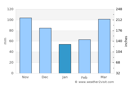 Ava average rain in January