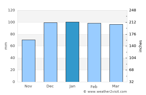 Avine average rain in January