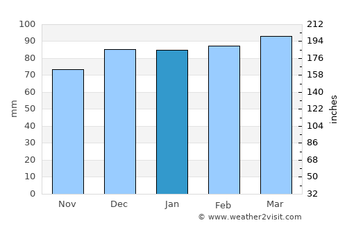 Aviski average rain in January