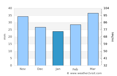 Avtury average rain in January