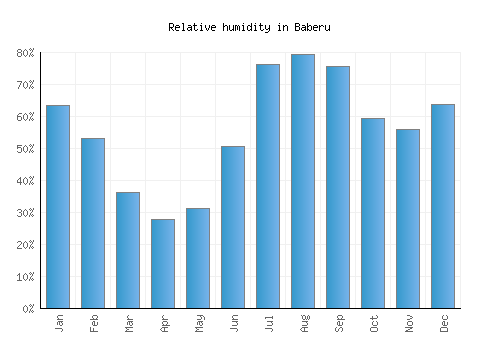 Baberu relative humidity averages