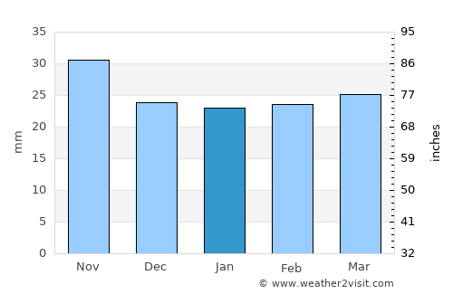 Bacău average rain in January