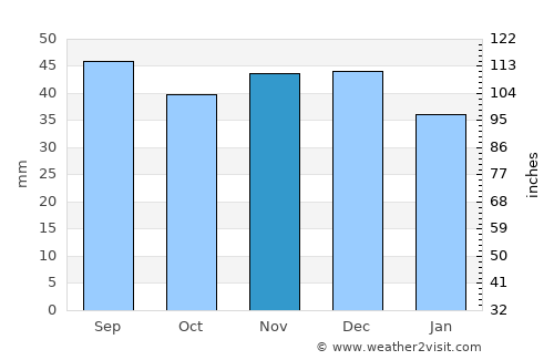 Băcia average rain in November
