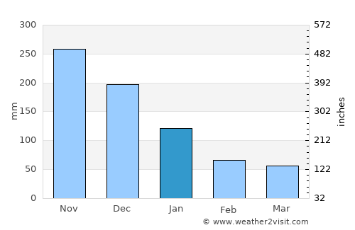 Bacolod City average rain in January