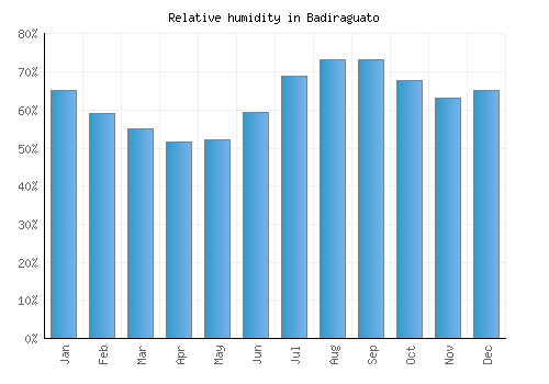 Badiraguato relative humidity averages