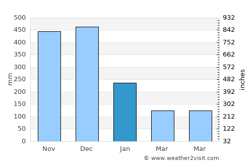 Bagacay average rain in January