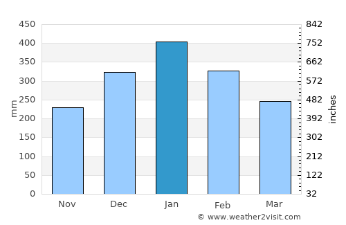 Baganga average rain in January