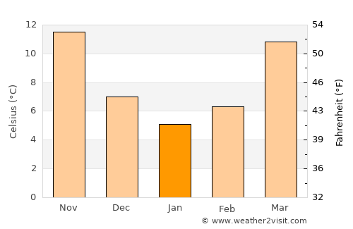 Bāgh average temperature in January