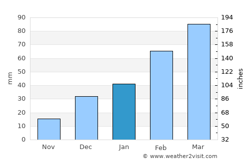 Bagrāmī average rain in January