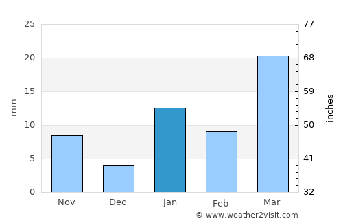 Bahādurganj average rain in January