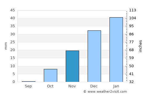 Bahorí average rain in November