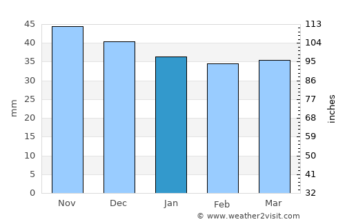 Băicoi average rain in January