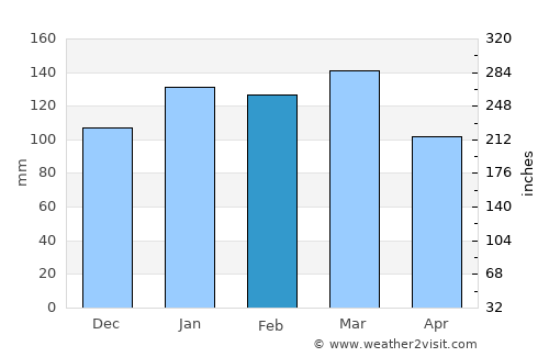 Bainbridge average rain in February