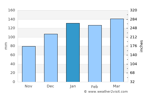 Bainbridge average rain in January
