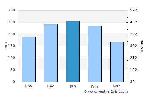 Baiona average rain in January