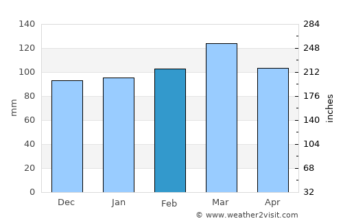 Bakersville average rain in February